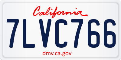 CA license plate 7LVC766