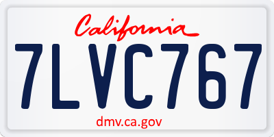 CA license plate 7LVC767
