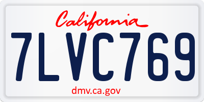 CA license plate 7LVC769