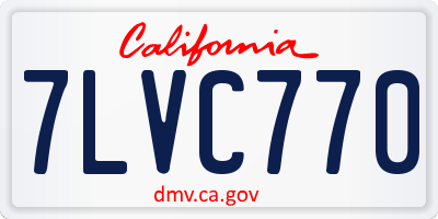 CA license plate 7LVC770