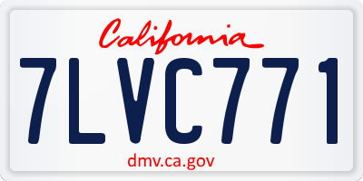CA license plate 7LVC771