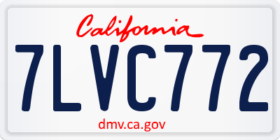 CA license plate 7LVC772