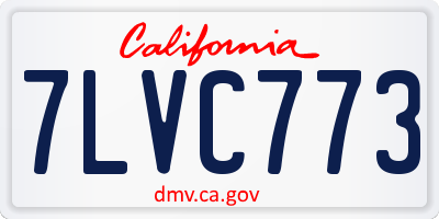 CA license plate 7LVC773