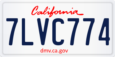 CA license plate 7LVC774