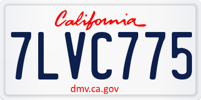 CA license plate 7LVC775