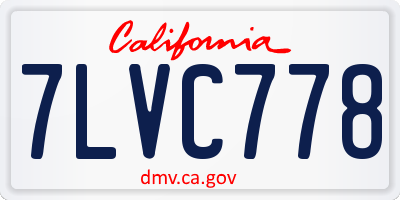 CA license plate 7LVC778