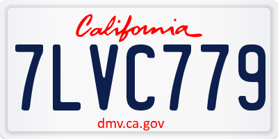 CA license plate 7LVC779