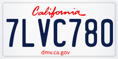 CA license plate 7LVC780