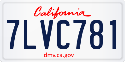 CA license plate 7LVC781