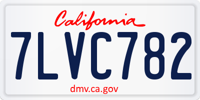 CA license plate 7LVC782