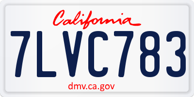 CA license plate 7LVC783