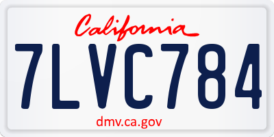 CA license plate 7LVC784