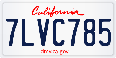 CA license plate 7LVC785
