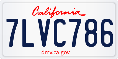 CA license plate 7LVC786