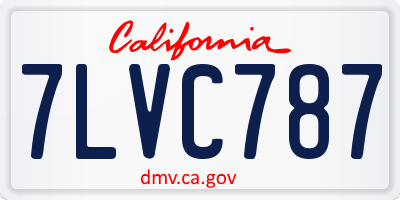 CA license plate 7LVC787