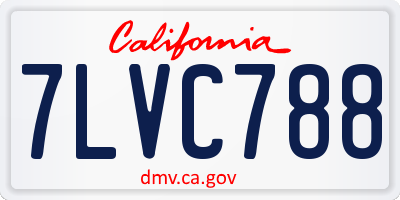 CA license plate 7LVC788
