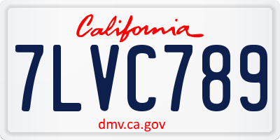 CA license plate 7LVC789