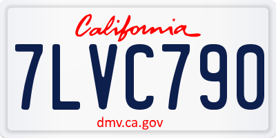 CA license plate 7LVC790