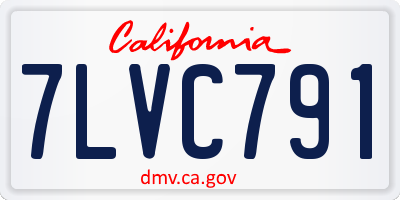 CA license plate 7LVC791