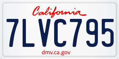 CA license plate 7LVC795