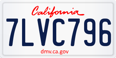 CA license plate 7LVC796