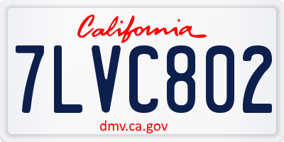 CA license plate 7LVC802