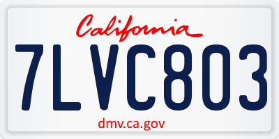 CA license plate 7LVC803