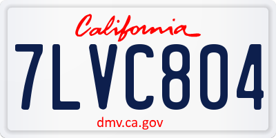 CA license plate 7LVC804