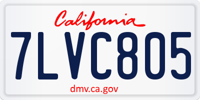 CA license plate 7LVC805