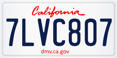 CA license plate 7LVC807