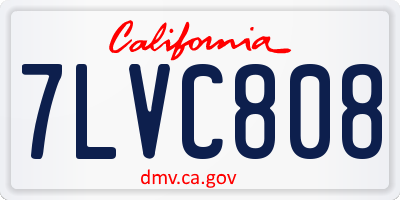 CA license plate 7LVC808
