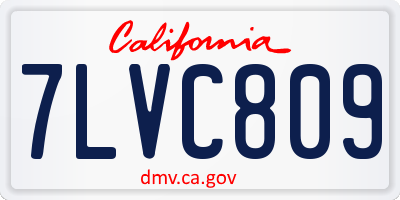 CA license plate 7LVC809