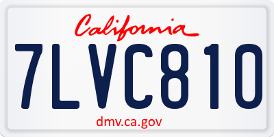 CA license plate 7LVC810