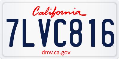 CA license plate 7LVC816
