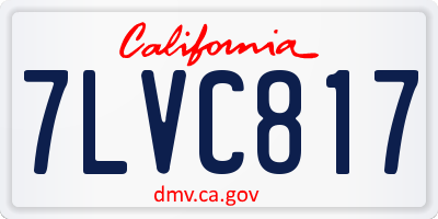 CA license plate 7LVC817
