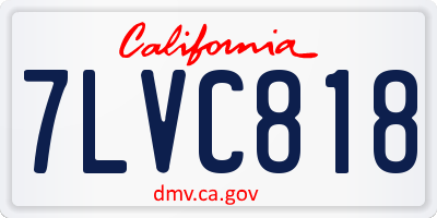 CA license plate 7LVC818