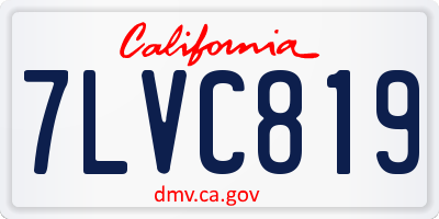 CA license plate 7LVC819
