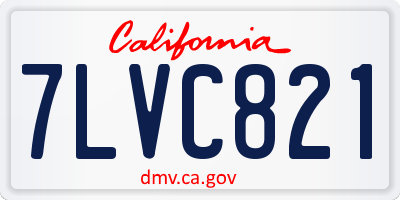 CA license plate 7LVC821