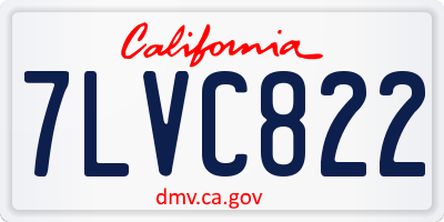 CA license plate 7LVC822