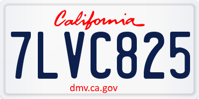 CA license plate 7LVC825