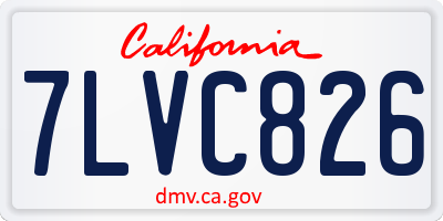 CA license plate 7LVC826