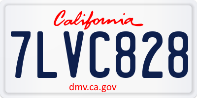 CA license plate 7LVC828