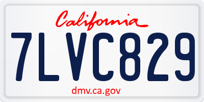 CA license plate 7LVC829