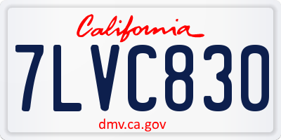 CA license plate 7LVC830