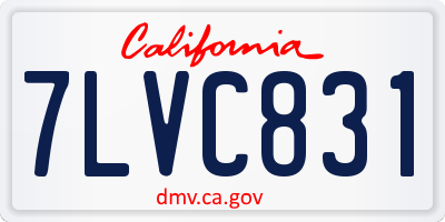 CA license plate 7LVC831