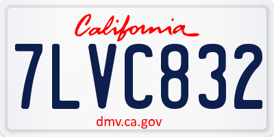 CA license plate 7LVC832