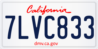 CA license plate 7LVC833