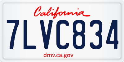 CA license plate 7LVC834