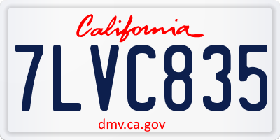CA license plate 7LVC835