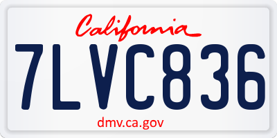 CA license plate 7LVC836